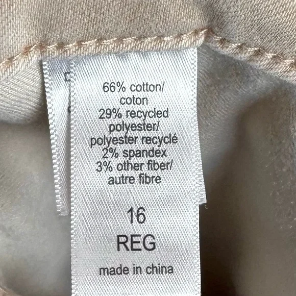 m jeans by maurices tan Slim Straight Ankle High Rise Jeans 16 khaki cropped EUC - Picture 6 of 10